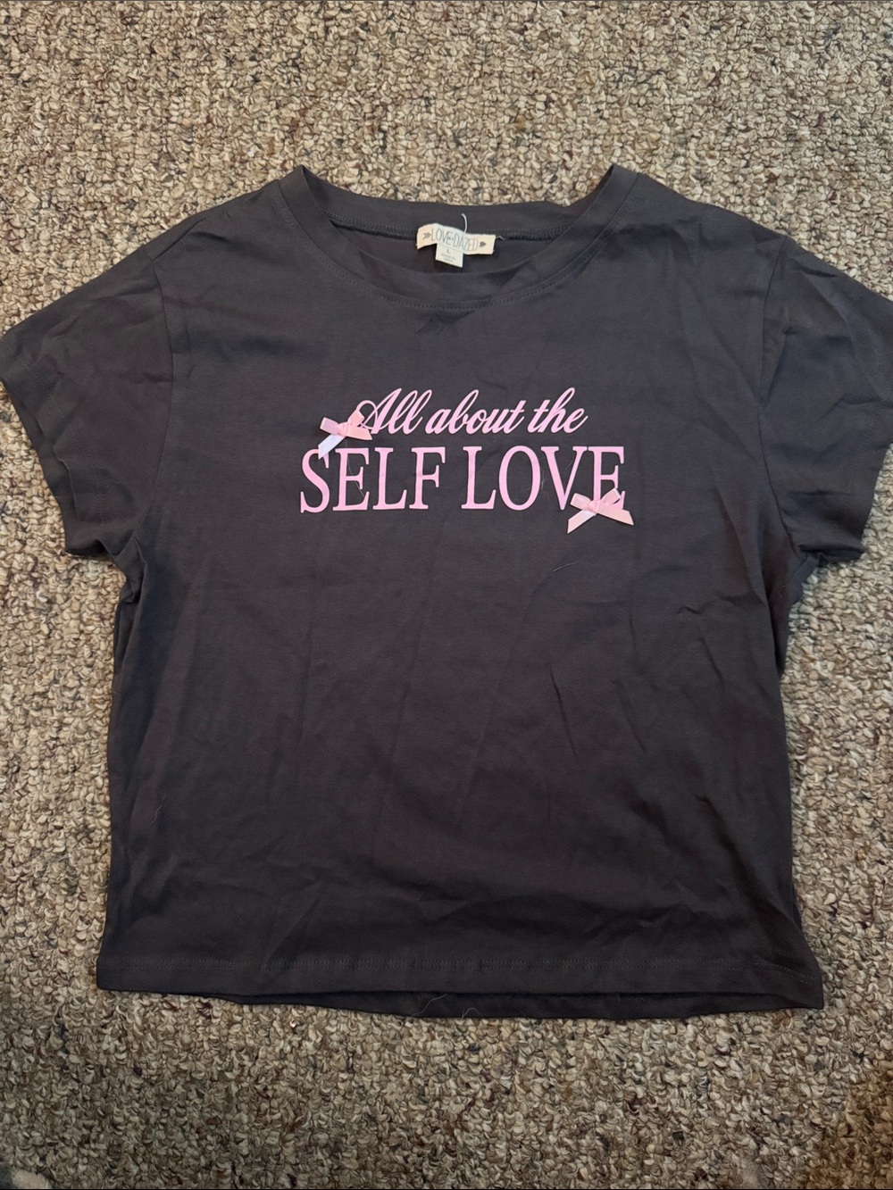 Women's Black 'All About the SELF LOVE' Short Sleeve Tee - Pink Graphic